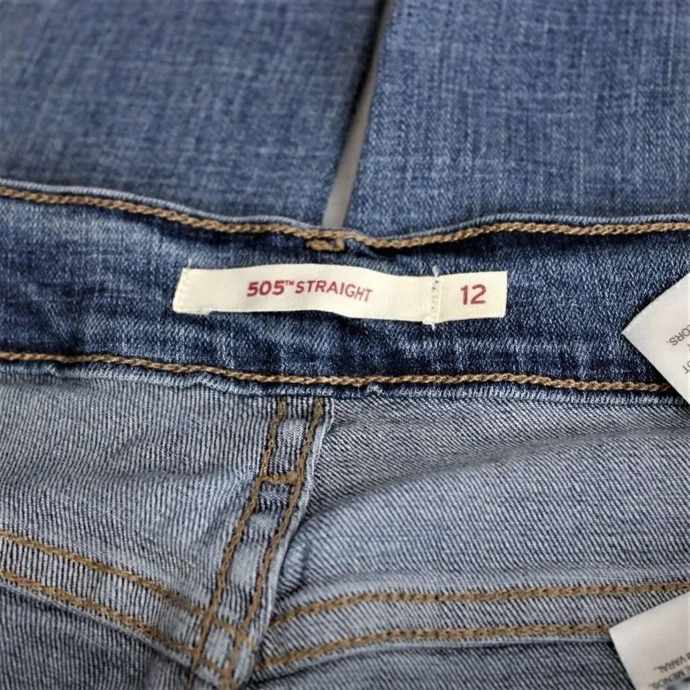 Levi’s 505 Jeans Straight Leg Mid-Rise Blue Medium Wash Women’s 31 X 30 Size 12 - Picture 5 of 8